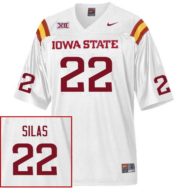 Iowa State Cyclones Men's #22 Deon Silas Nike NCAA Authentic White College Stitched Football Jersey VT42S38CS